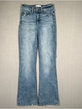 BKE Billie Slim Fit High Rise Bootcut Jeans Women’s Size 25 Blue Distressed